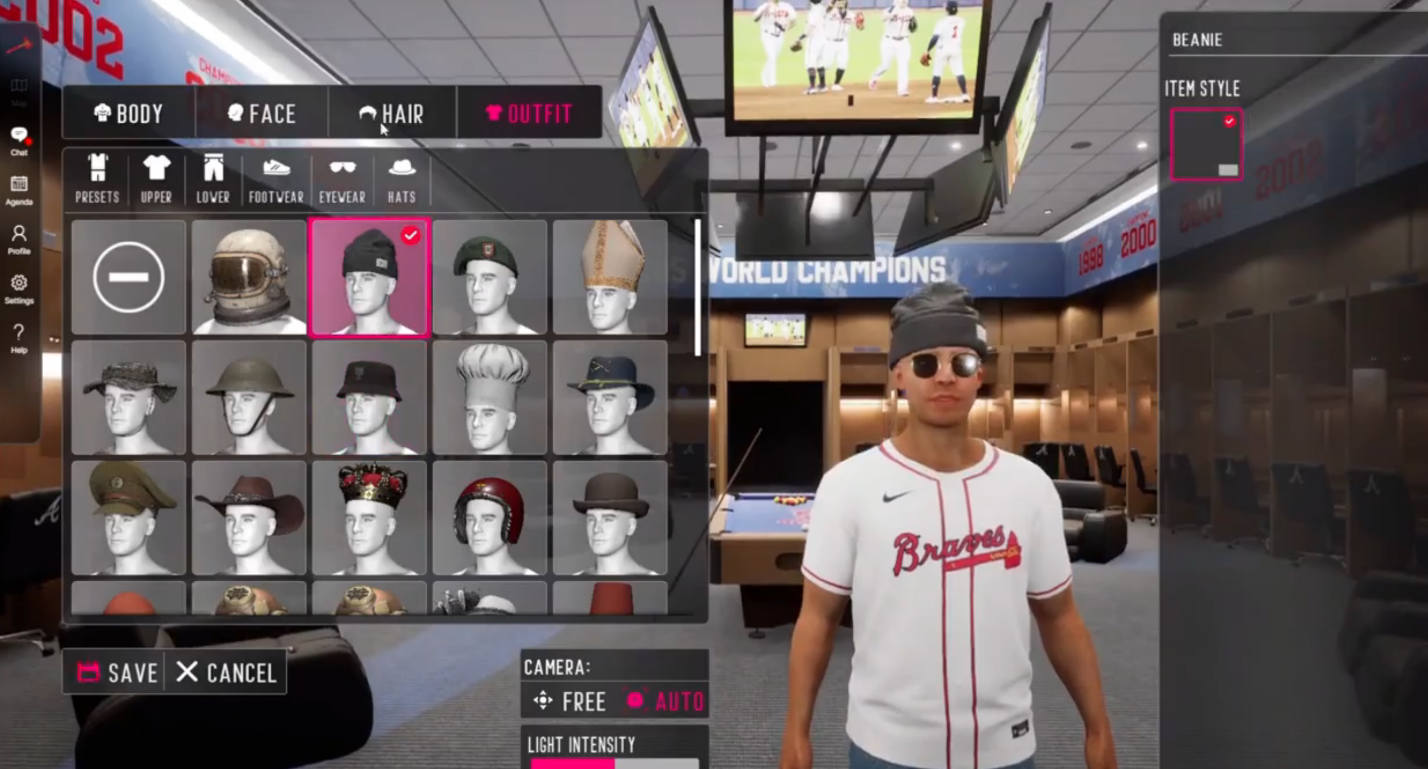 Screenshot of avatar customization in the Digital Truist Park Metaverse