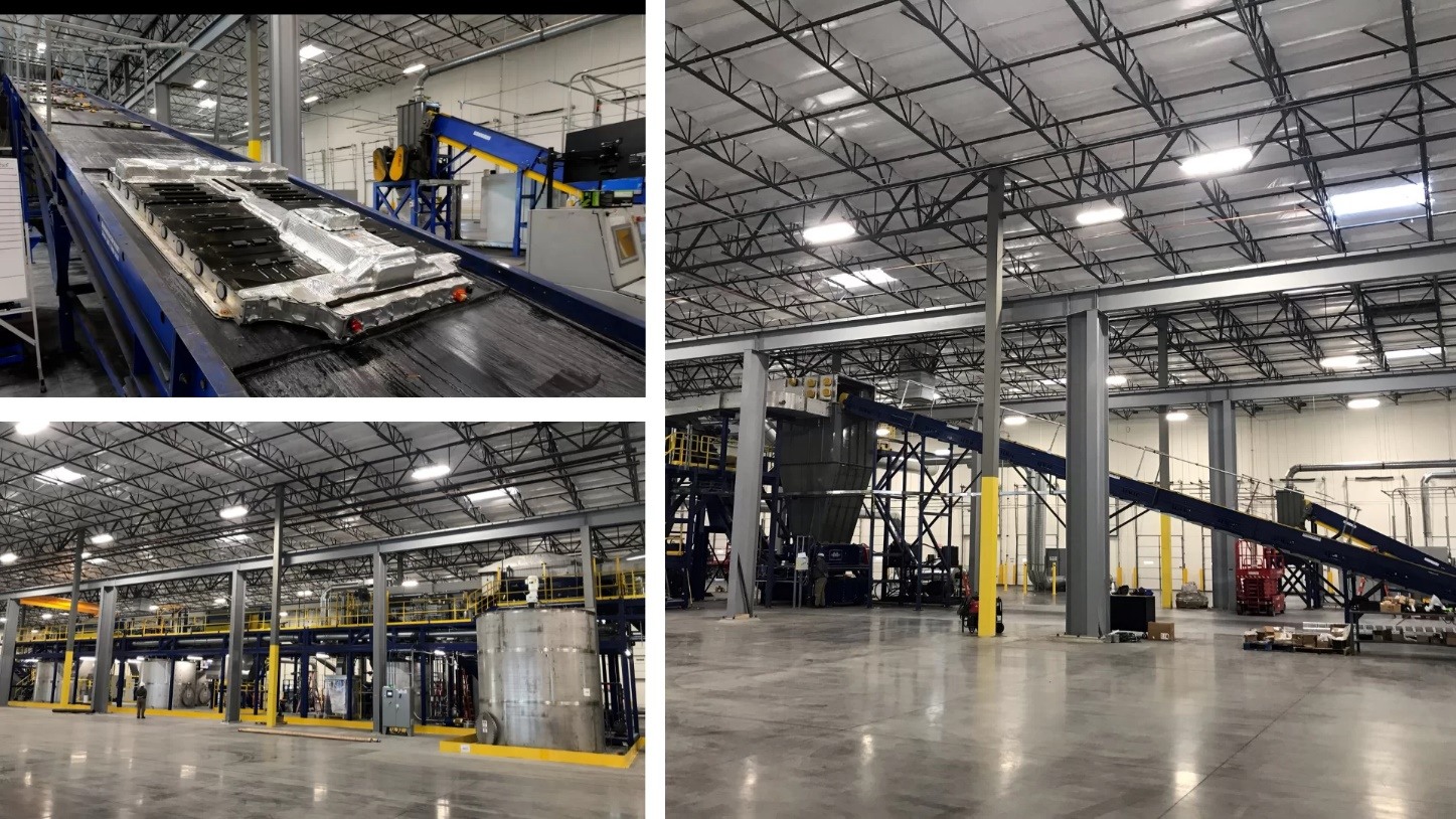 Interior look at the EV battery recycling plant operated by Li-Cycle in Gilbert, Arizona 