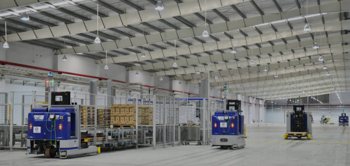 Laser fuided vehicles in action at Vinamilk's dairy production plant